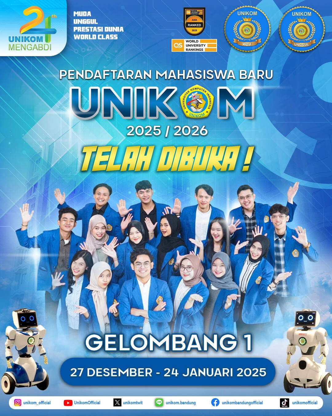 Pendaftaran Mahasiswa Baru UNIKOM T.A 2025/2026 Telah Dibuka!